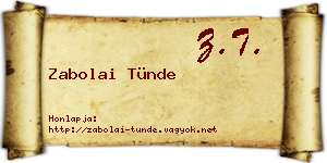 Zabolai Tünde névjegykártya