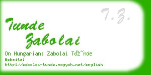 tunde zabolai business card